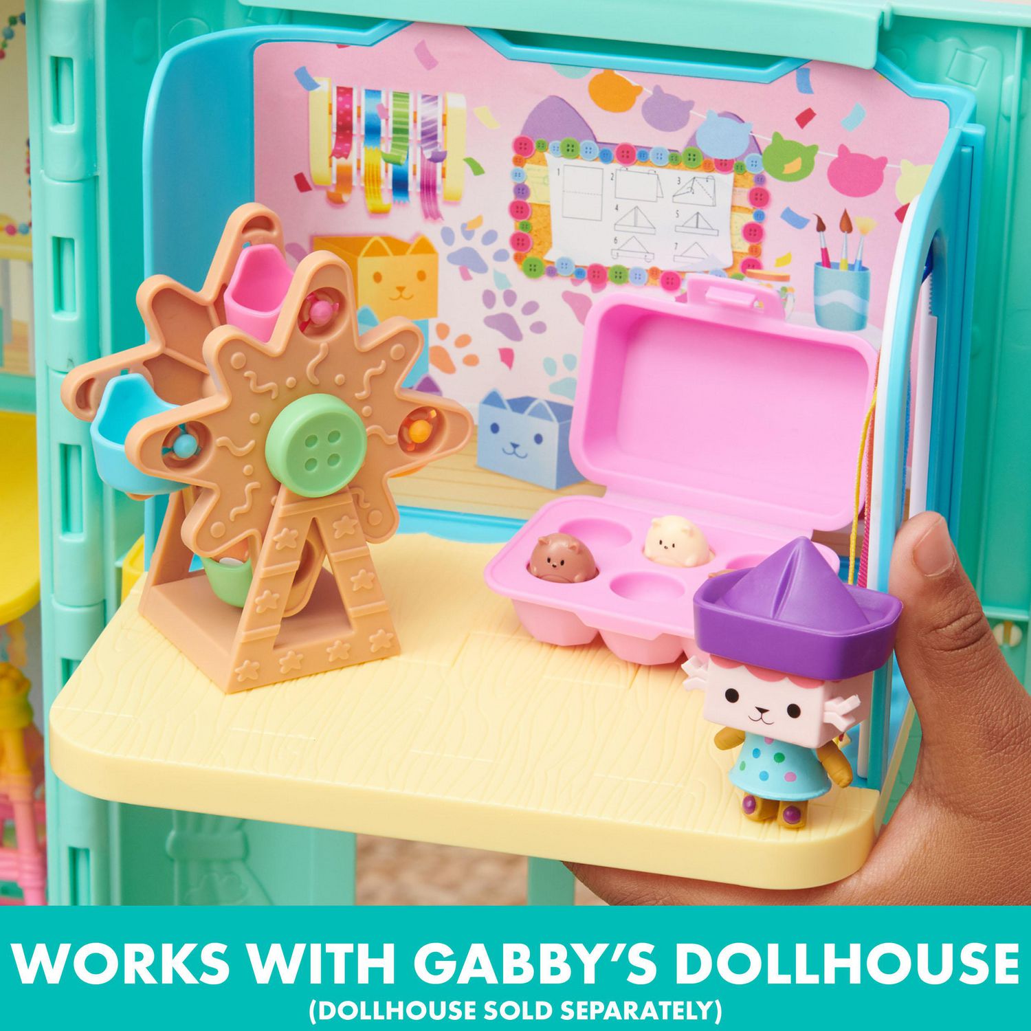 Gabby's Dollhouse, Salle Baby Box Craft-a-riffic avec figurine chat Bébé  Boîte, accessoires, meubles et boîtes surprises, jouets pour enfants à  partir de 3 ans 
