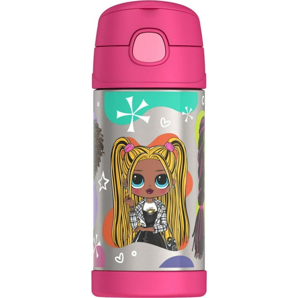 Thermos Funtainer 12 Oz Vacuum Insulated Straw Bottle, OMG LOL Surprise