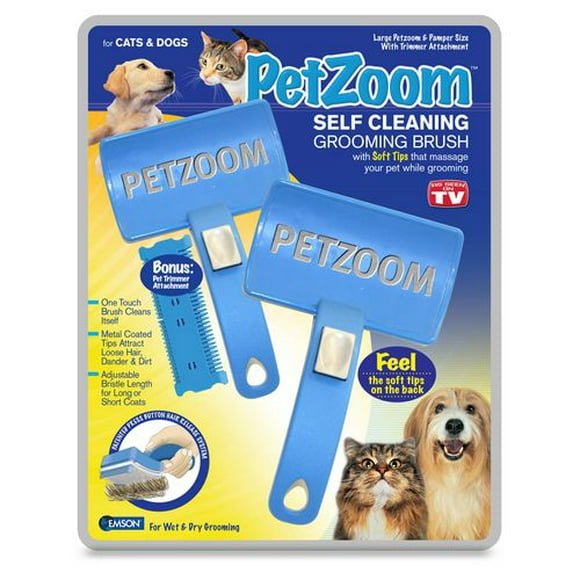 Brosse de Toilettage Autonettoyante PetZoom pour Chiens et Chats – Poils Réglables avec Accessoire de Tondeuse