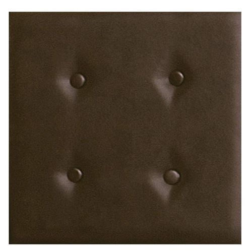 Luxe – Ensemble de huit panneaux muraux capitonnés en simili cuir brun foncé. Dimensions : 18 po x 18 po x 1 po (46 cm x 46 cm x 2,5 cm).