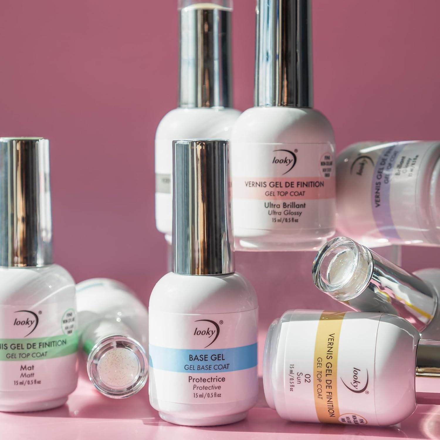 Looky Gel Base Coat - Premium Protective Base Gel 15ml (0.5 fl oz) - Ensures Long-Lasting Manicure - Strengthens and Shields Nails - Smooth Application - Cures Under UV/LED Lamp, Protective Base coat