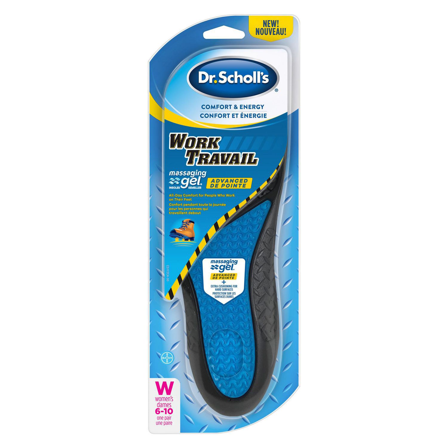 Dr. Scholl’s Comfort & Energy Work Insoles with Massaging Gel Advanced ...