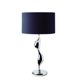 Lampe de table sculptée chrome abat-jour noir – image 1 sur 1