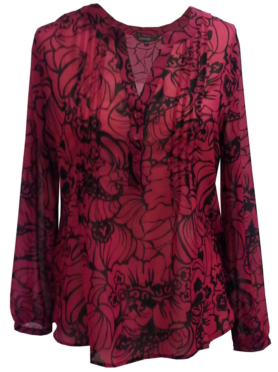 George Women's Printed Airflow Long sleeve Blouse | Walmart Canada