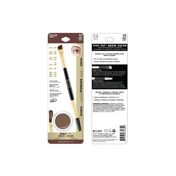 Milani Stay Put Brow Color - Brunette (0.09 Ounce) Vegan, Cruelty-Free  Eyebrow Color that Fills and Shapes Brows