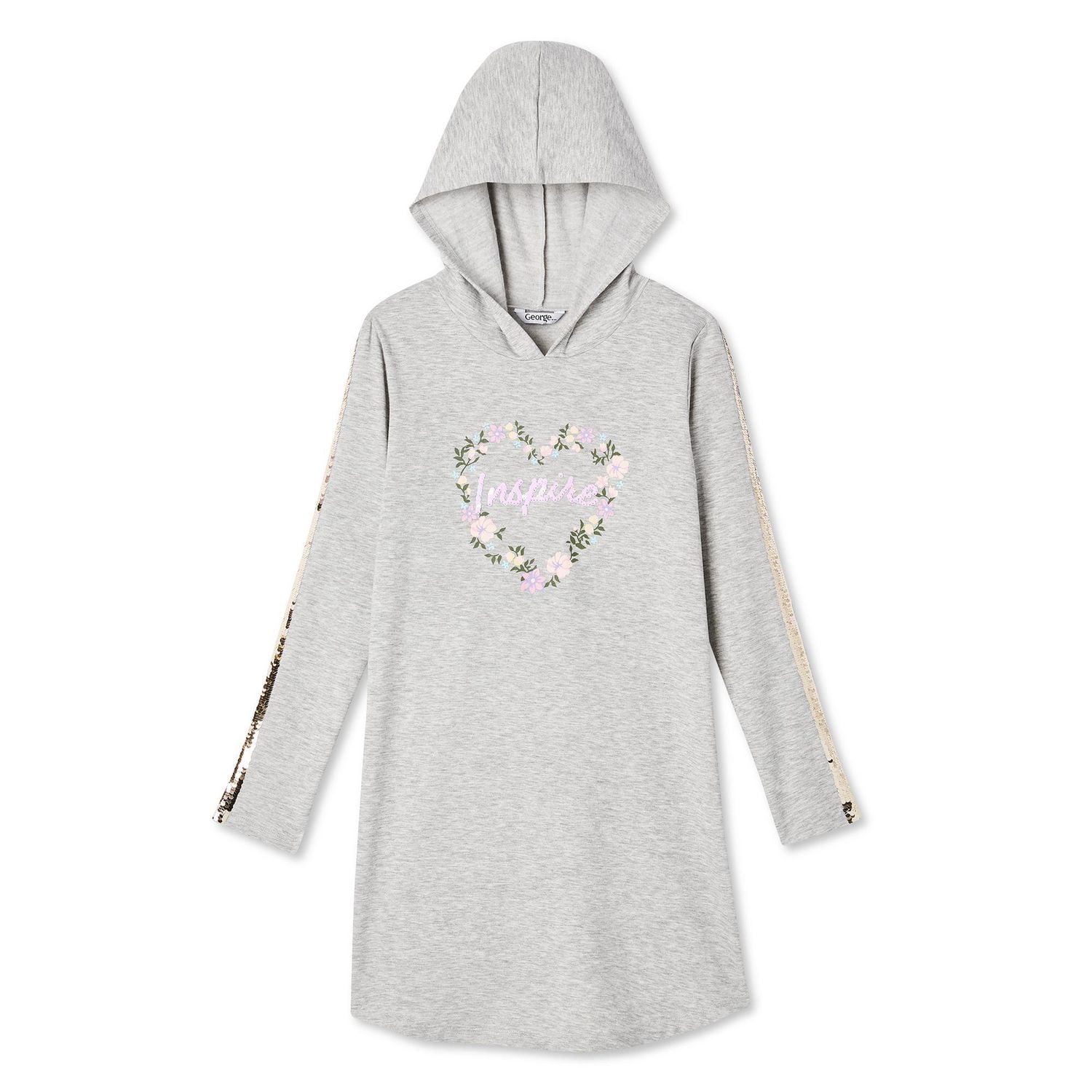 George Girls' Brushed Fleece Hoodie Dress