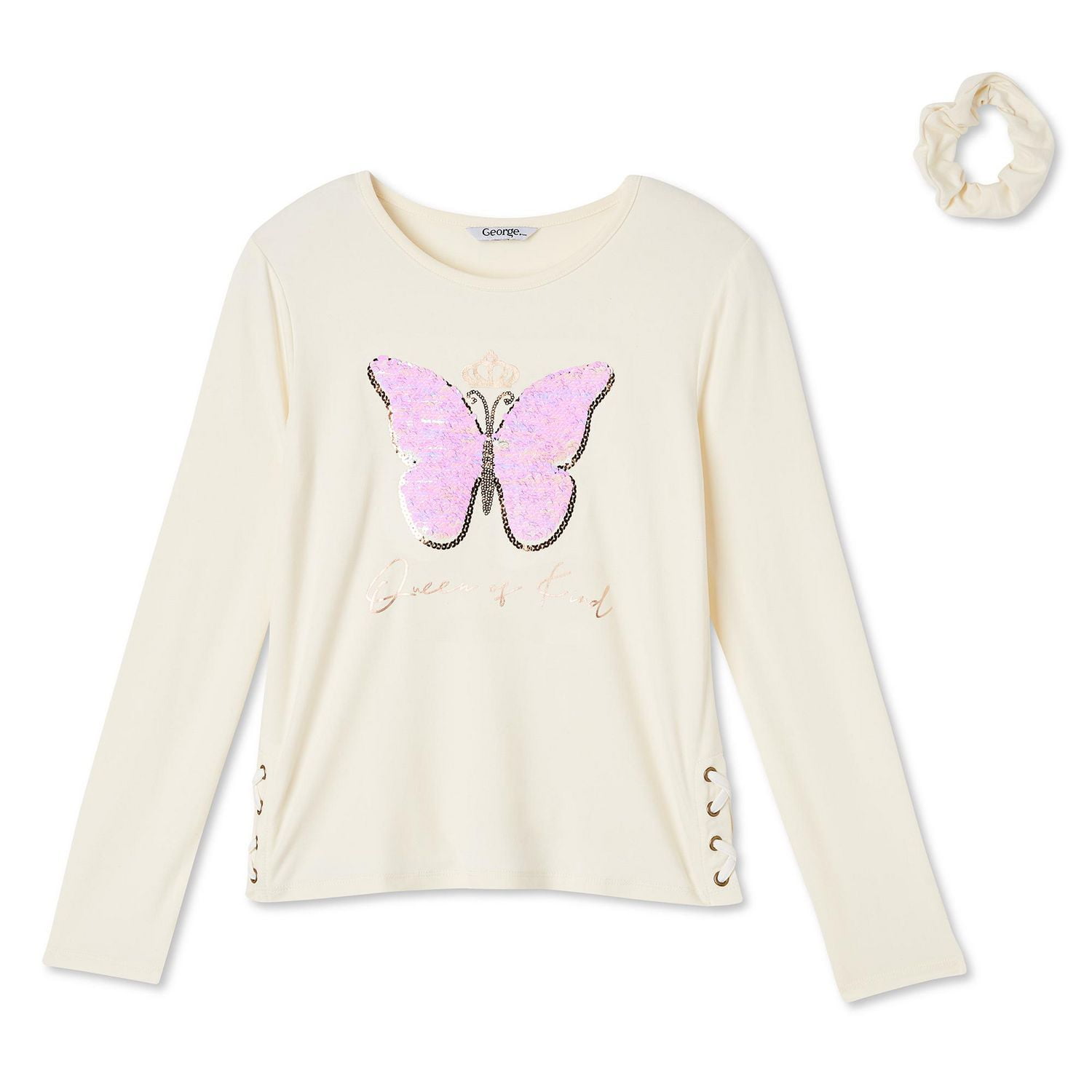 George Girls' Lace-Up Side High-Low Hem Top 2-Piece Set