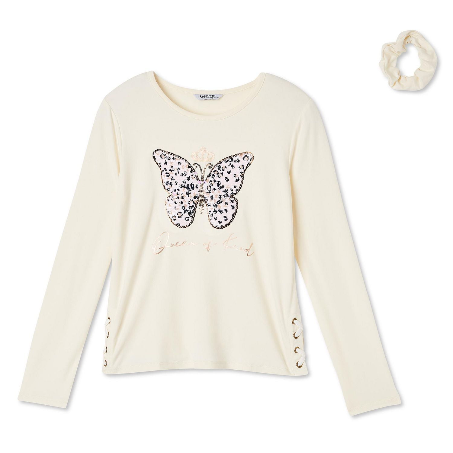 George Girls' Lace-Up Side High-Low Hem Top 2-Piece Set