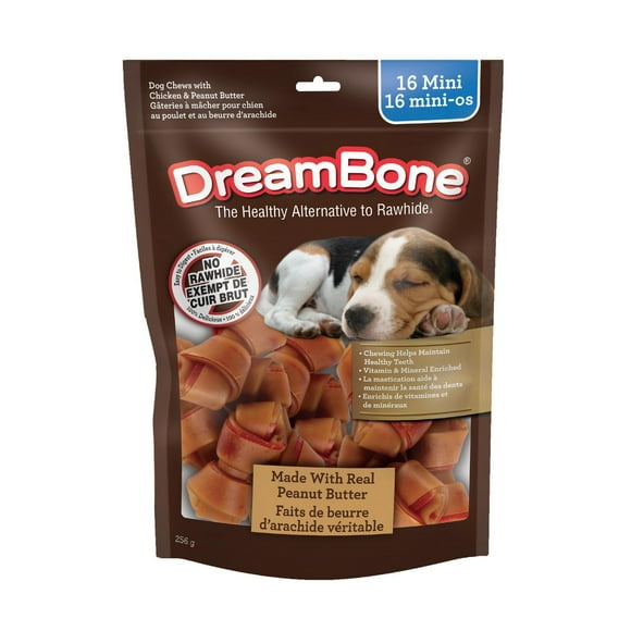 DreamBone Mini Beurre de Cacahuète 16 Ct, 9,0 Oz, 256 G