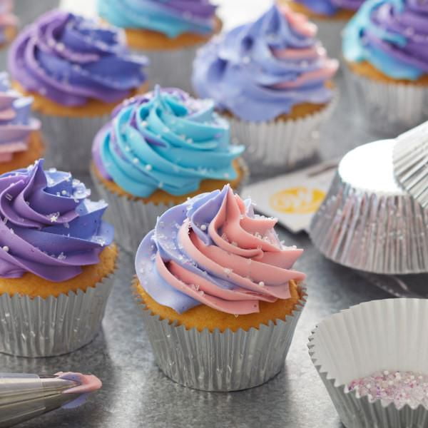 Silver foil sale cupcake liners