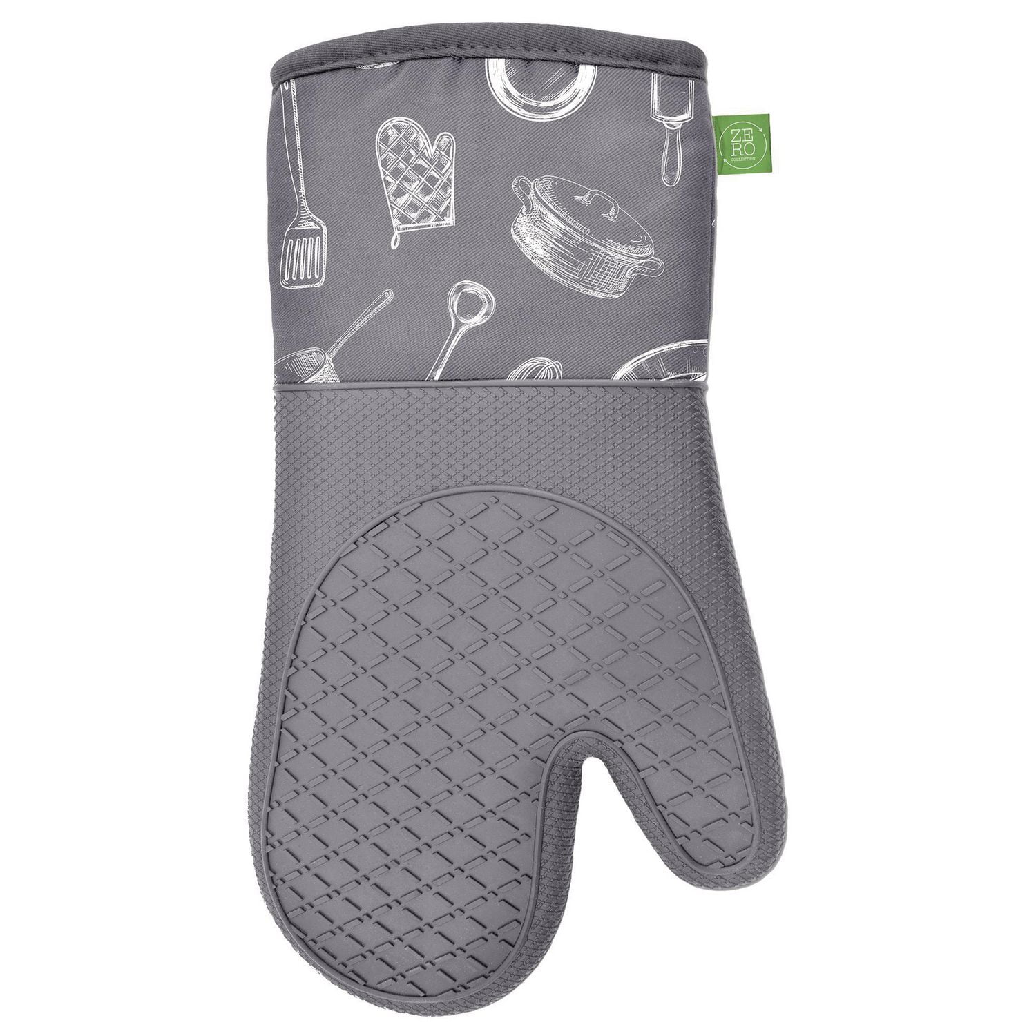 grey silicone oven mitts