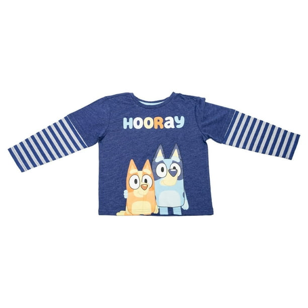 Bluey Kids 3 Pack Long Sleeve Graphic T-Shirt, Orange/Blue/Gray, 2T :  : Clothing, Shoes & Accessories