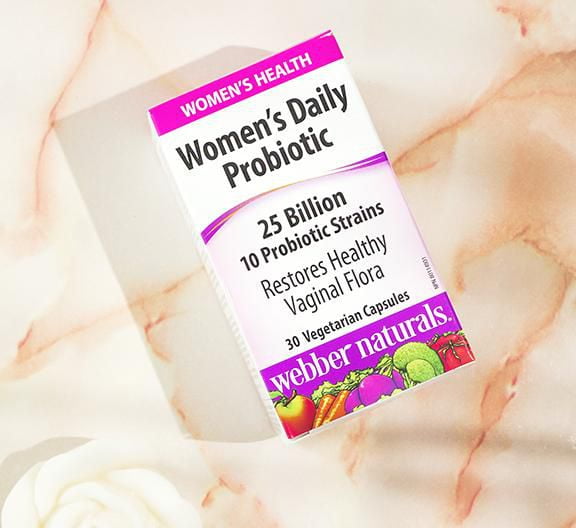 Webber Naturals® Probiotique quotidien pour femmes 25 milliards Soutient la santé de la microflore vaginale, 30 capsules végétariennes