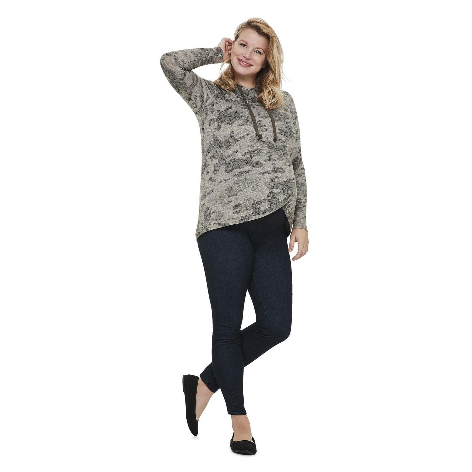 Chandail à capuchon coupe tunique George Maternité