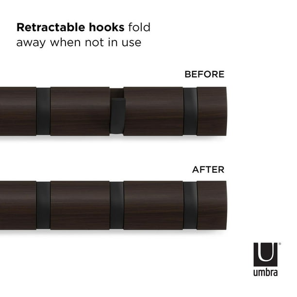 Umbra Flip Solid Wood 5 - Hook Wall Mounted Coat Rack & Reviews