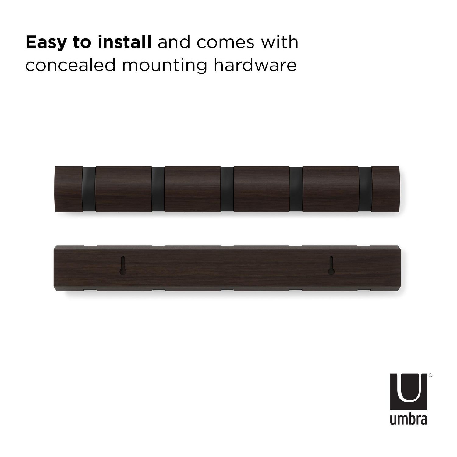 Umbra Flip Wall Hooks, Black and Walnut