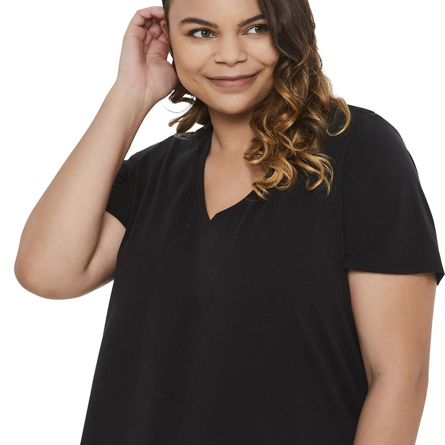 T-shirt avec encolure en V George Plus pour femmes Tailles 1X–4X