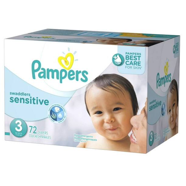 Couches Pampers Swaddlers Overnight, format Super tailles 3-6, 66-42 couches