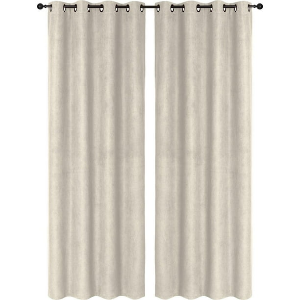 Safdie & Co. Curtain 2PK 84L Faux Suede Light Taupe Walmart.ca