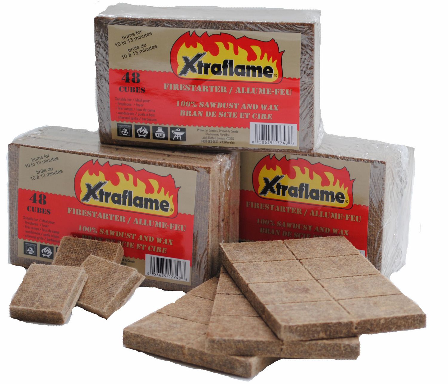 Xtraflame Allume-feu, 48 cubes Allume-feu en cubes