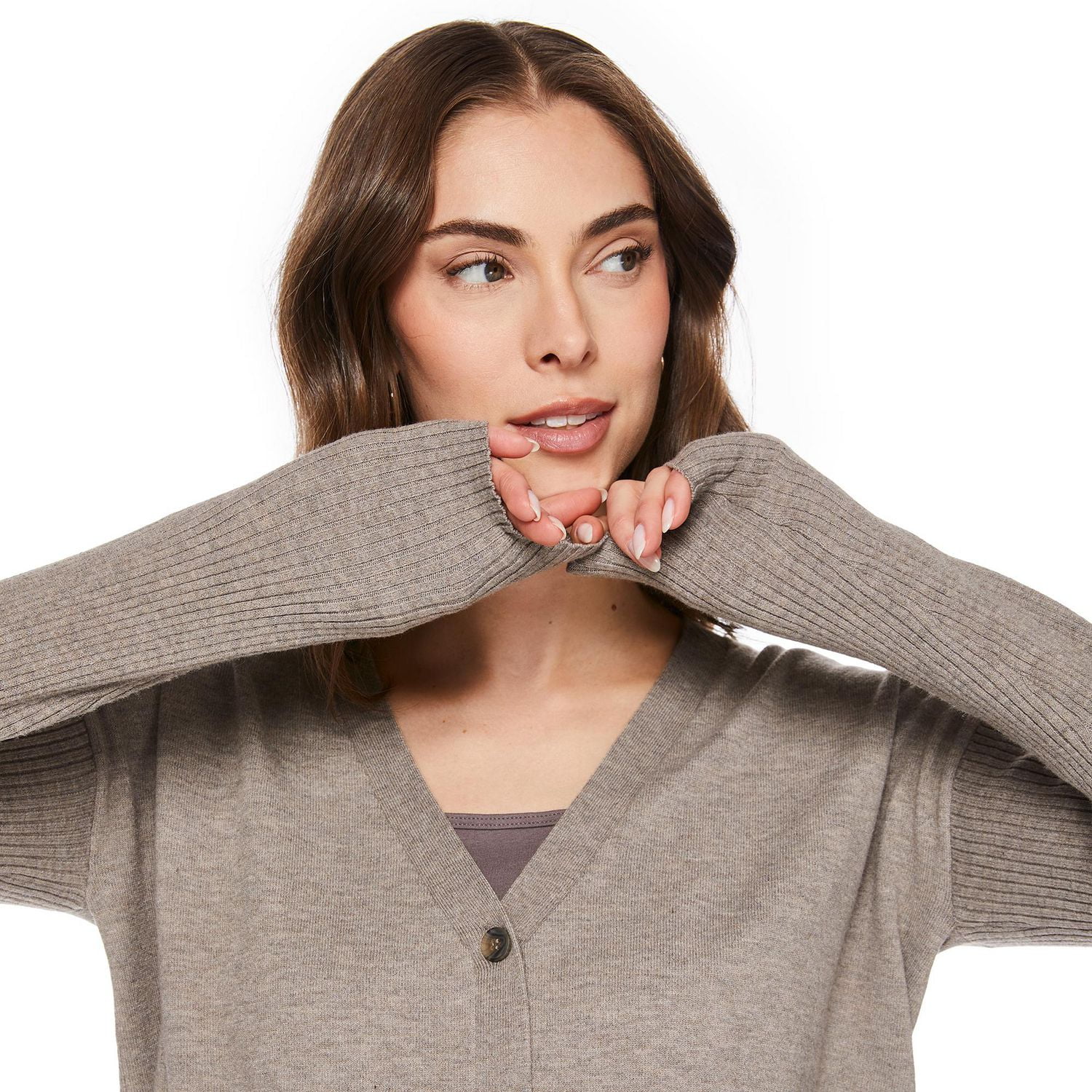 George Women's Rib Sleeve Cardigan