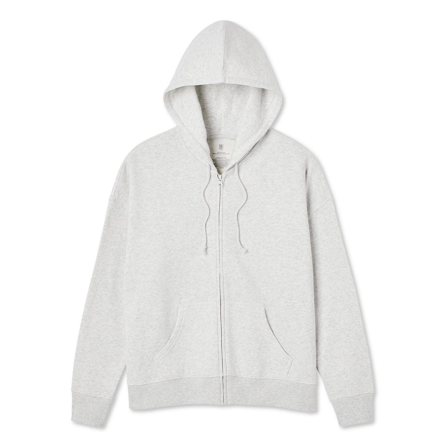 No Boundaries Women's Oversized Fleece Zip-Up Hoodie, Sizes XXS-XXL