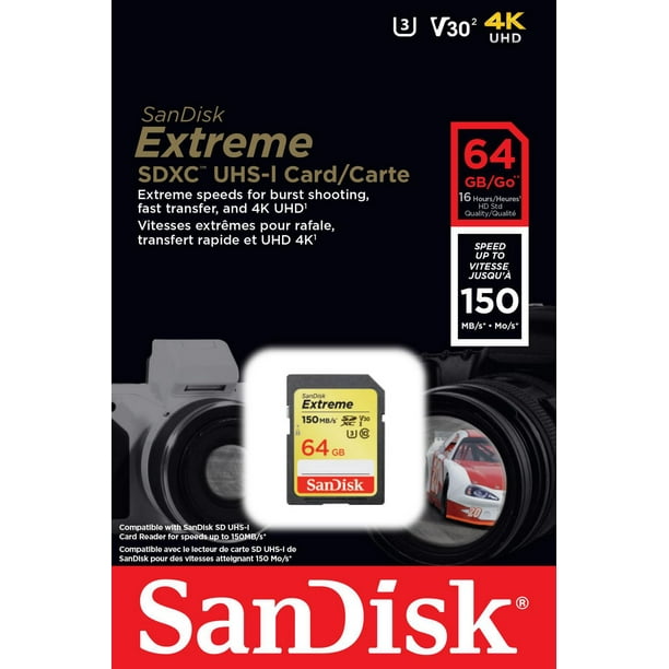 Carte SanDisk ExtremeMD SDXCMC UHS-I de 64 Go – SDSDXV6-064G-CWCIN