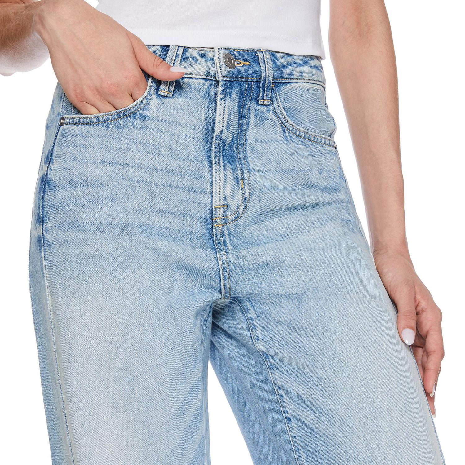 No Boundaries Women's Wide Leg Slouch Denim Jean