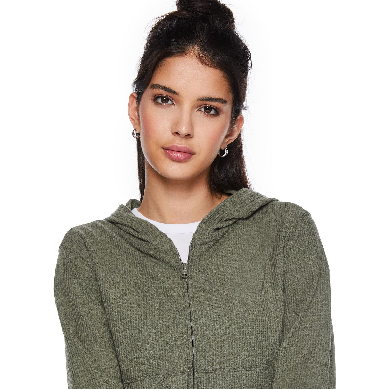 No Boundaries Women's Waffle Hoodie, Sizes XS-XXL