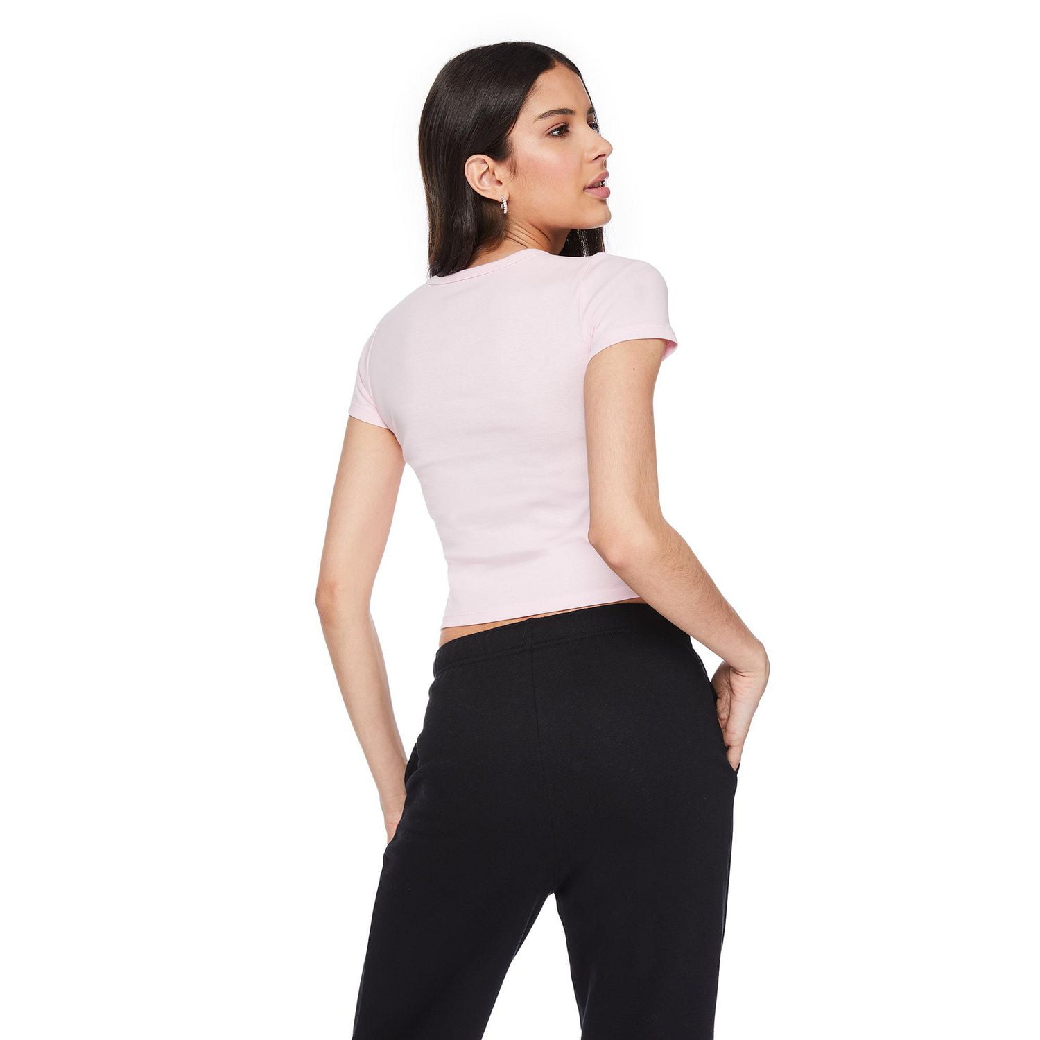 No Boundaries Women's Short Sleeve Baby Tee, Sizes XS-XXL