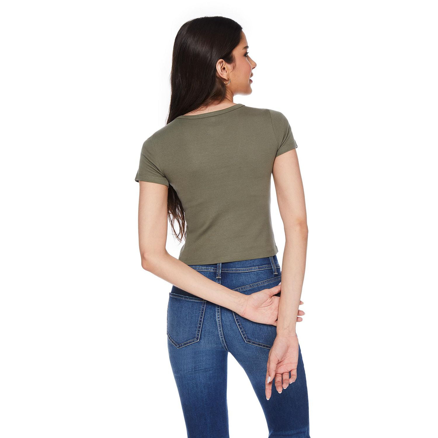 No Boundaries Women's Short Sleeve Baby Tee, Sizes XS-XXL