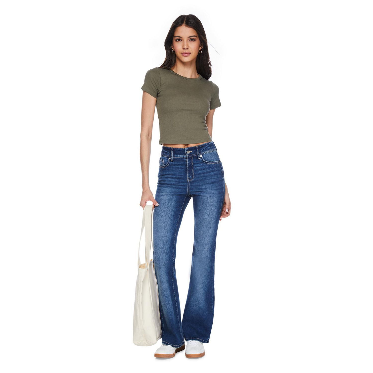 No Boundaries Women's Short Sleeve Baby Tee, Sizes XS-XXL