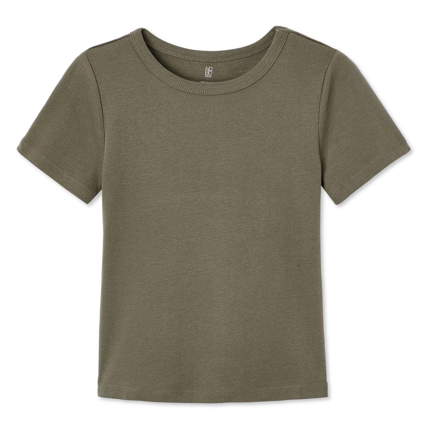 No Boundaries Women's Short Sleeve Baby Tee, Sizes XS-XXL