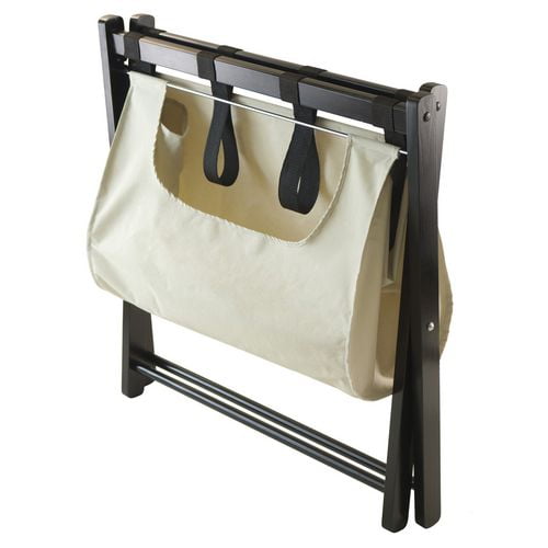 Winsome Dora Luggage Rack with Fabric Basket, Espresso Walmart Canada