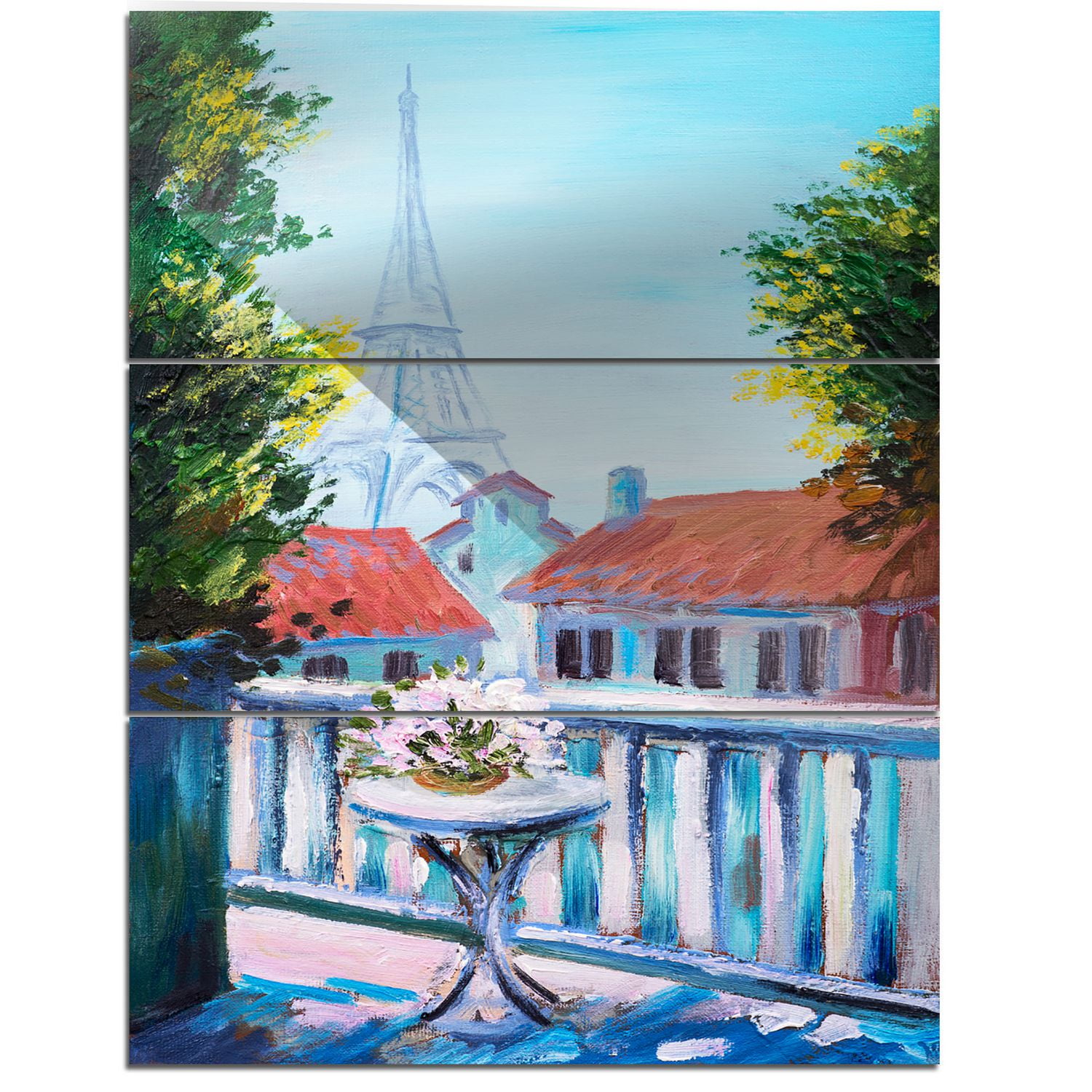 Design Art Paris Eiffel Tower Multipanel Landscape Large Metal Wall Art