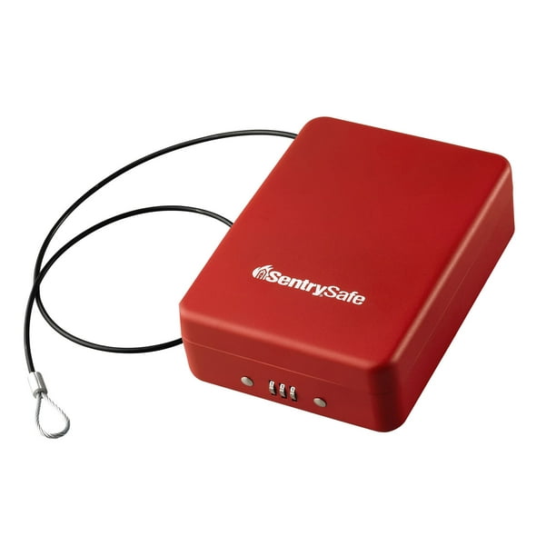 Coffre-fort portatif modèle P005C-R, Rouge
