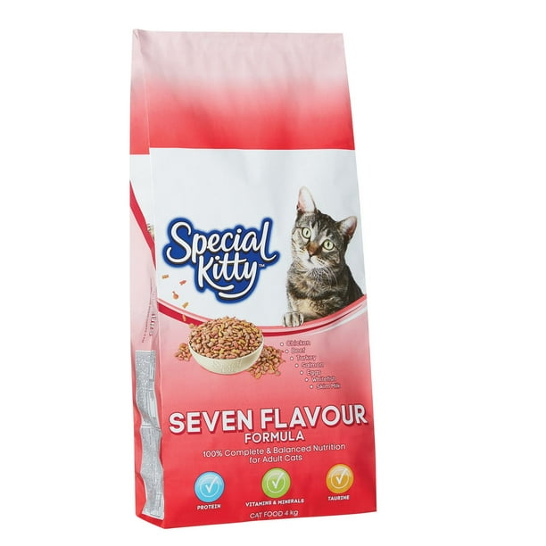 Nourriture sèche Special Kitty pour chats avec formule à sept saveurs