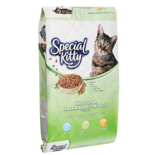 Nourriture sèche Special Kitty pour chats avec formule pour l'intérieur et contrôle des boules de poils