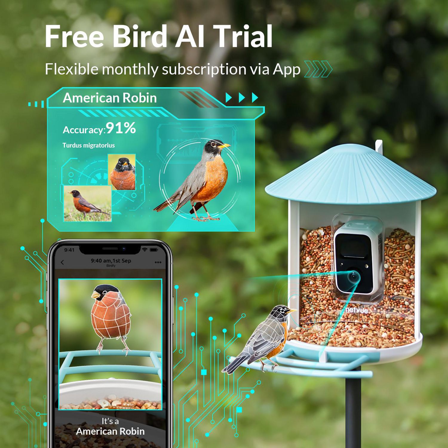 BIRD PHOTO BOOTH 2.0 SMART FEEDER BIRDCAM + 4K MOTION ACTIVATED WI-FI BIRD  CAM - Cameras & photography