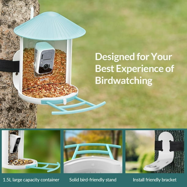 Mangeoire à oiseaux avec caméra d'extérieur, mangeoire à oiseaux