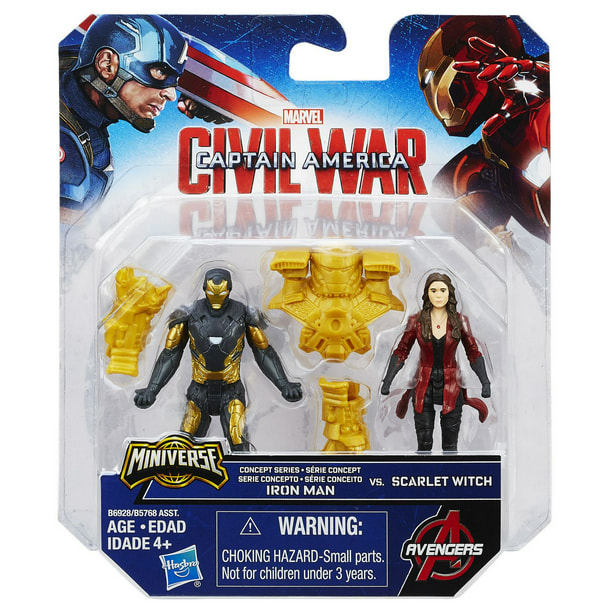Figurines d'action Iron Man vs Scarlett Witch série Concept Captain America : La guerre civile de Marvel
