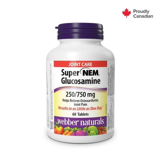 Webber Naturals Super NEM(MD) Glucosamine 250/750 mg 60 comprimés