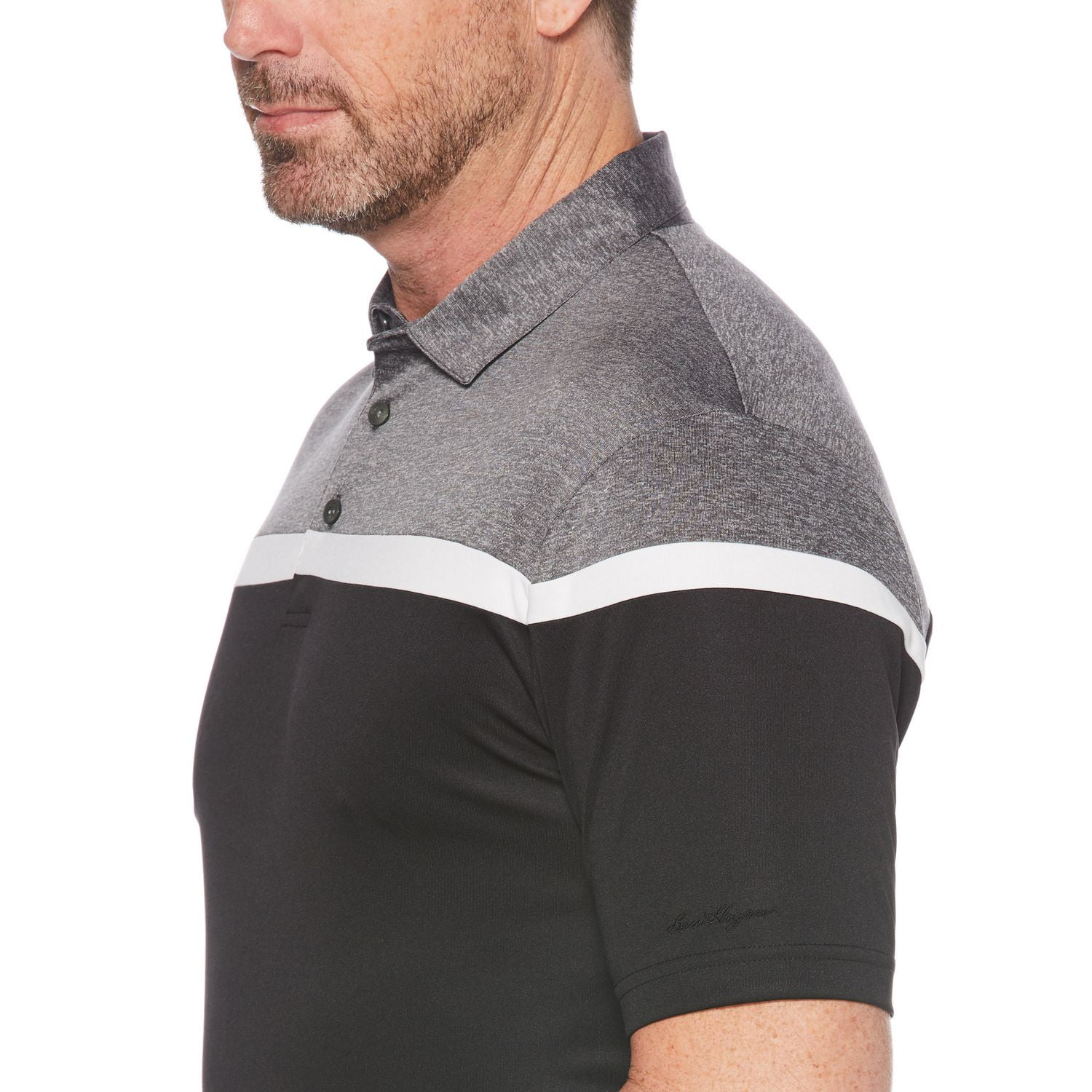 Polo performance à manches courtes Ben Hogan pour hommes en couleur chinée