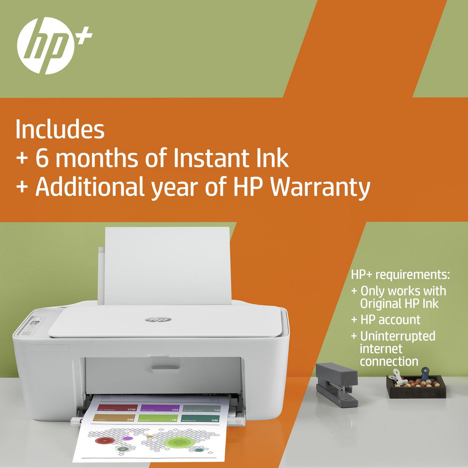 HP DeskJet 2752e All-in-One Printer w/ 6 months free ink through