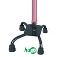 thumbnail image 2 of Canne quadripode Hugo réglable pour droitier ou gaucher, large base, rose, 2 of 3