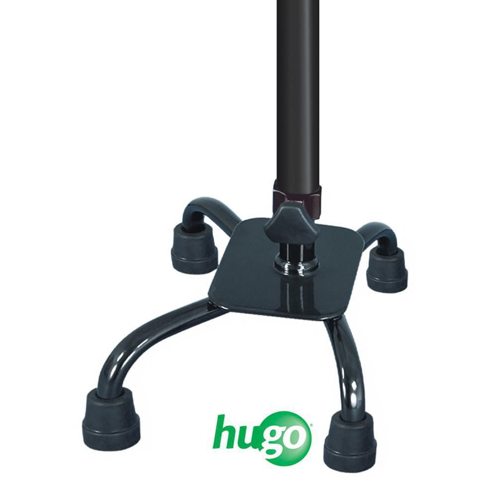 Hugo Ebony Adjustable Quad Cane for Right or Left Hand Use, Large