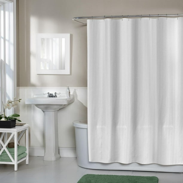 Rideau de douche en tissu scintillant Mira Home Trends, blanc et argent Rideau  douche scintillant Mira 