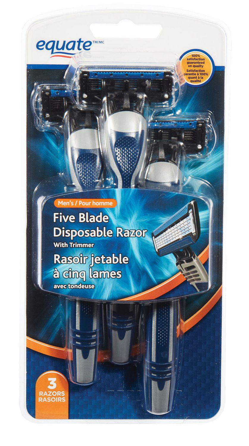 Equate Mens's Five Blade Disposable Razors with Trimmer Walmart Canada