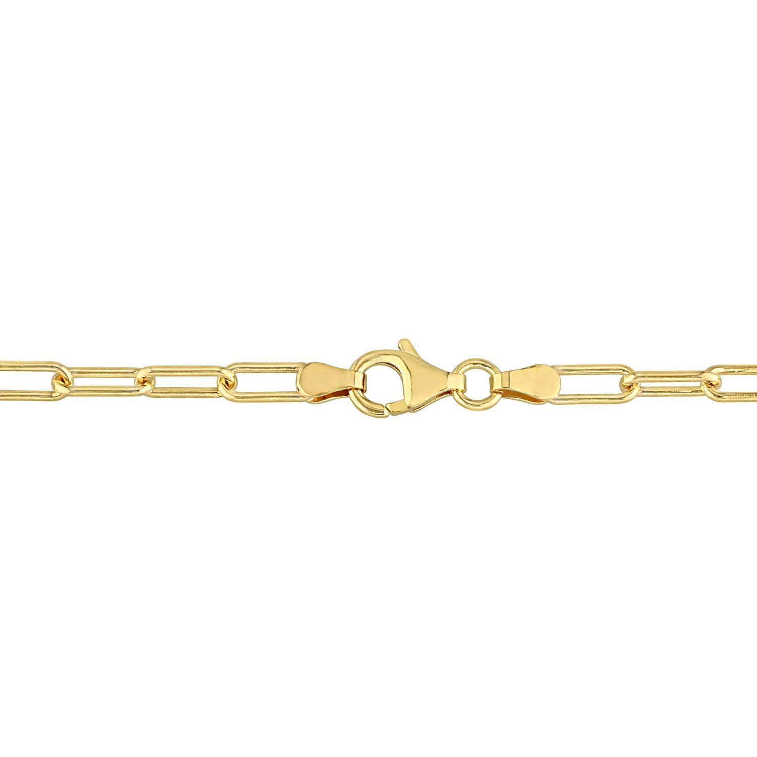 Miabella 18K Yellow Gold Plated Sterling Silver Paperclip Bracelet