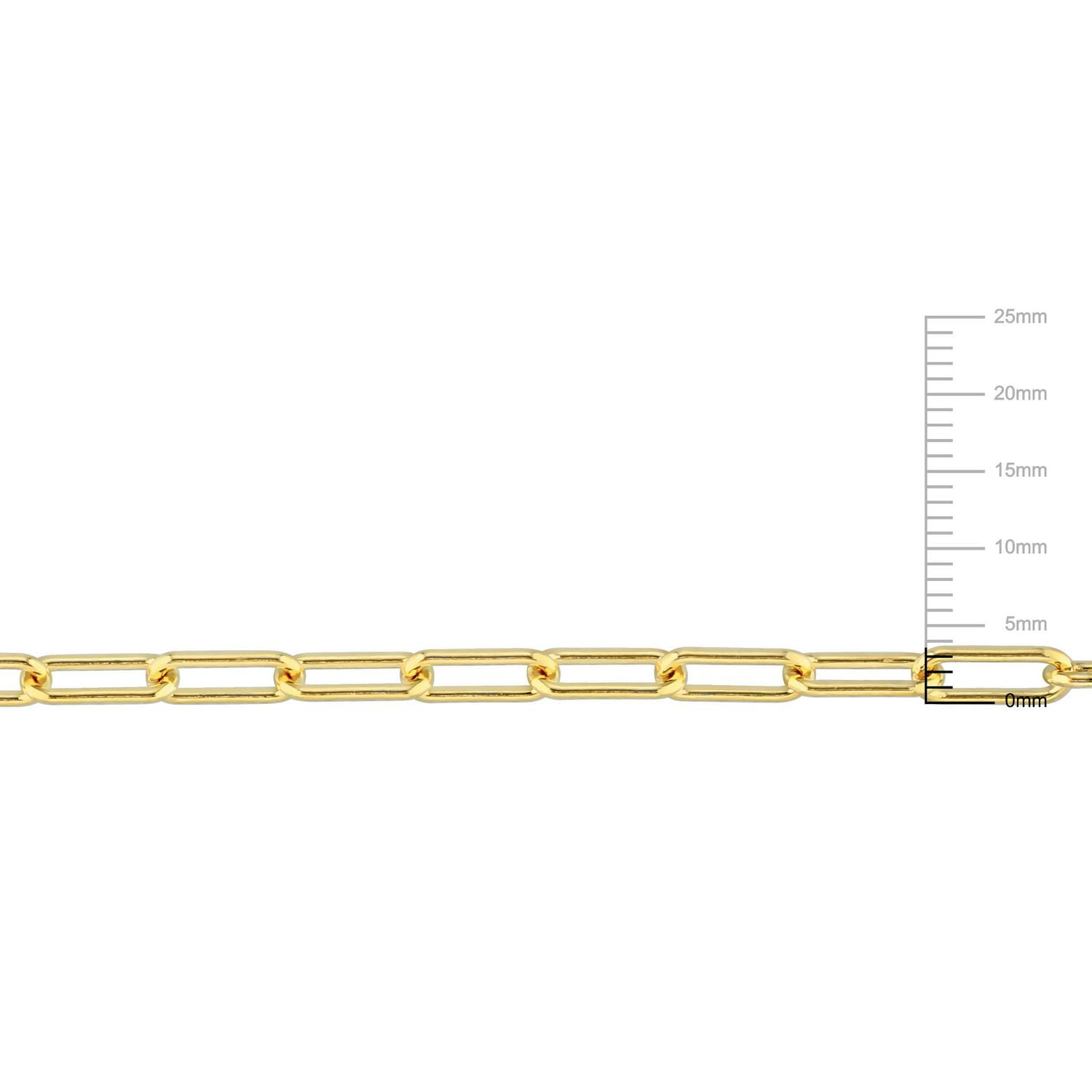 Bracelet en forme de trombone de Miabella en argent sterling plaqué or jaune 18K